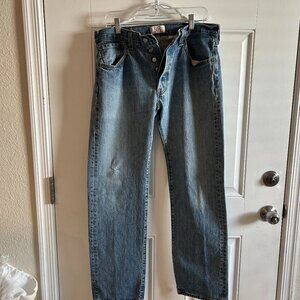 Vtg Levi's 501 Mens Button Fly Original Riveted Jeans 33W 32L